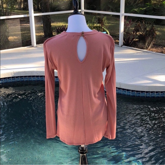 1.4.3. Story by Line Up Dusty Rose Cross-Neck Long Sleeve Top - Picture 5 of 5